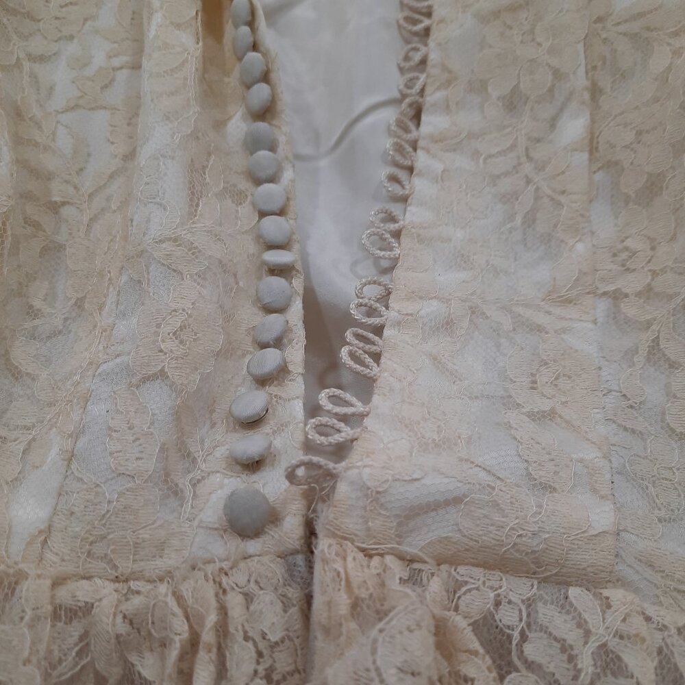 Vtg 40s handmade wedding dress - Picture 13 of 15